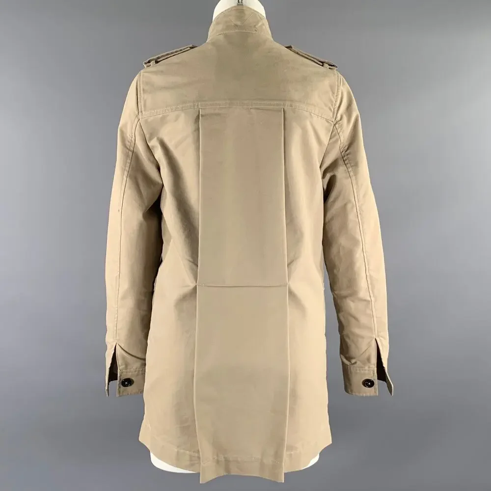 ADAM LIPPES Size 6 Khaki Cotton Blend Military Jacket